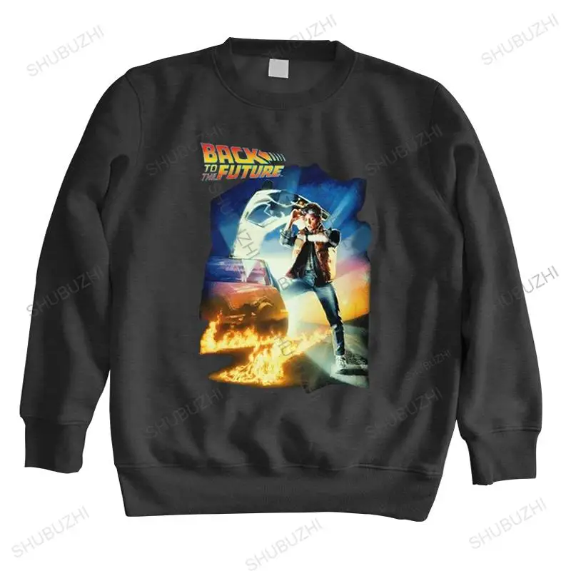 

Retro Back To The Future Men hoody Cotton Tops 80s Sci-fi Adventure Movie hoodies long sleeve Printed sweatshirt Merch euro size