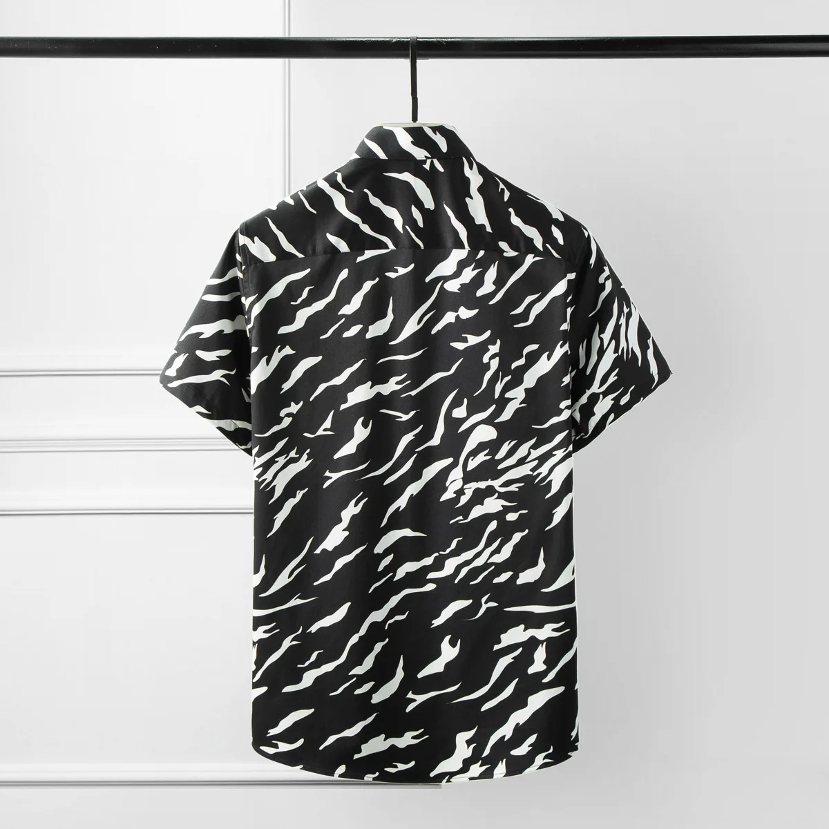 Мужская летняя рубашка с короткими рукавами и принтом цифр Camisa Masculina тонкие