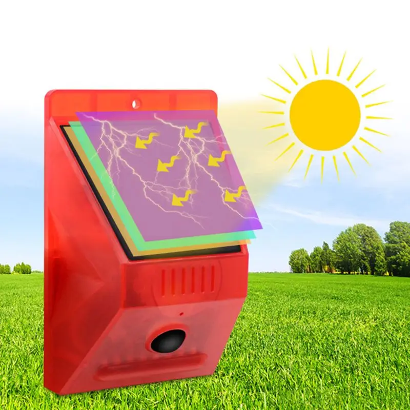 

Solar Strobe Alarm Motion Detector with Remote Control Siren Multipurpose Home