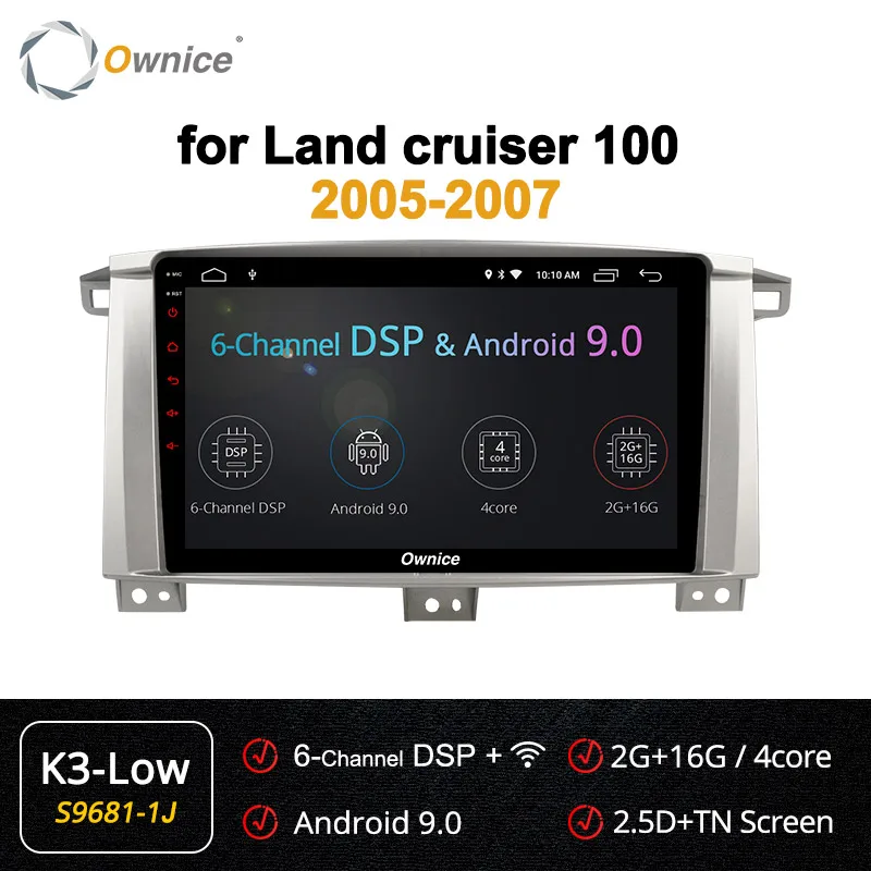 S9681-1 K3 LOW Ownice K3 K5 K6 8 ядерный Android 8,1 автомобильный Радио DVD gps навигация для Toyota Land cruiser 100 150 LC100/Lexus LX470 2005-2007 - Цвет: S9681-1 K3 LOW