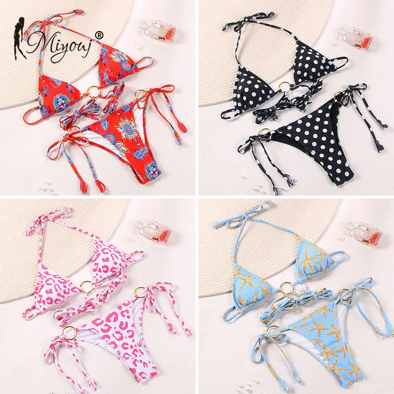 

Miyouj Sexy Bandeau Bikini Bandage Badmode Vrouwen Solid Badmode 2021 Badpakken Ringen Bikini Set Hollow Out Biquini Badmode