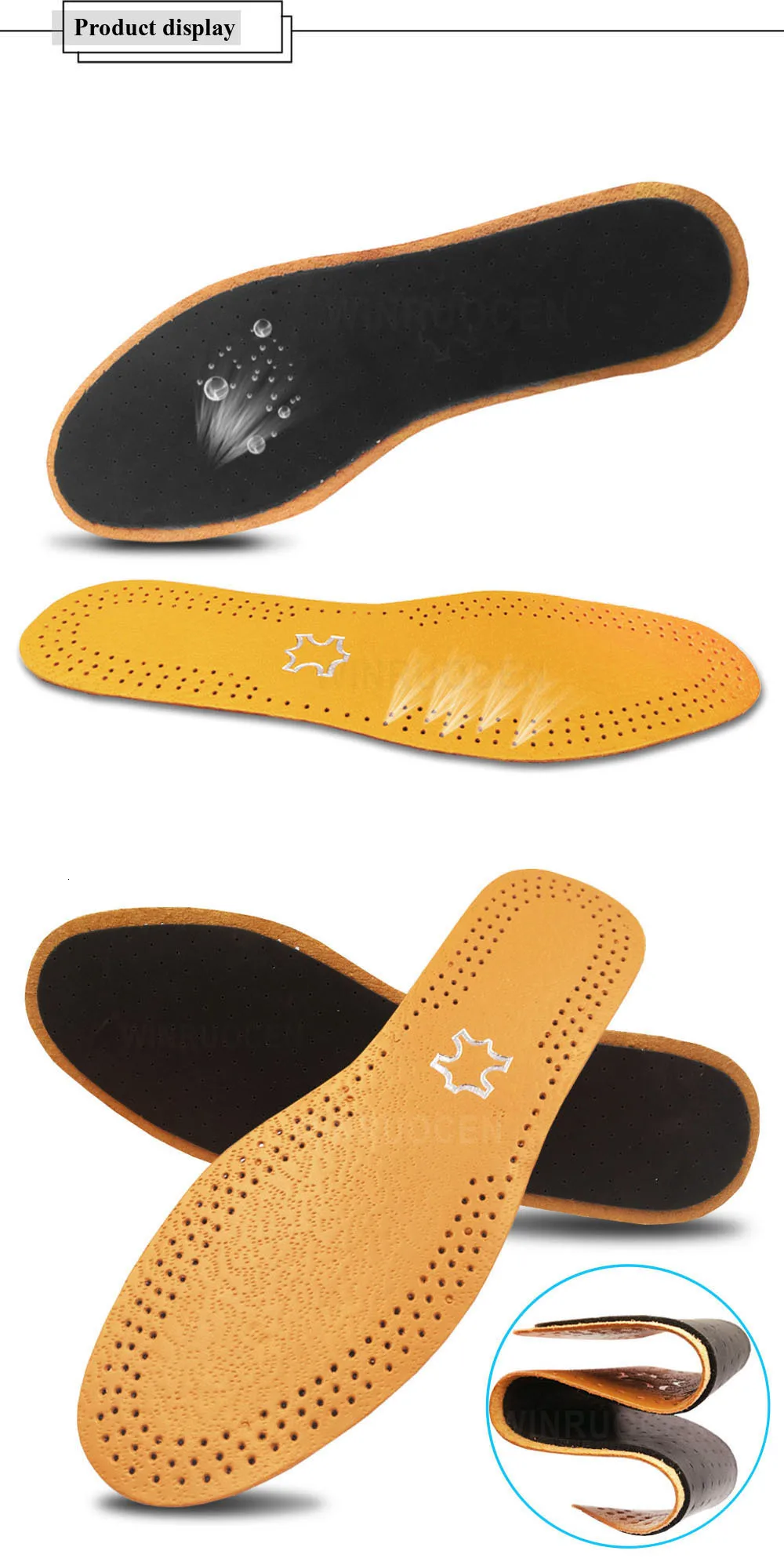 Ultra Thin Breathable Deodorant Leather Insoles Pigskin Instantly Absorb Sweat Replacement Inner Soles Shoes Insole Pads
