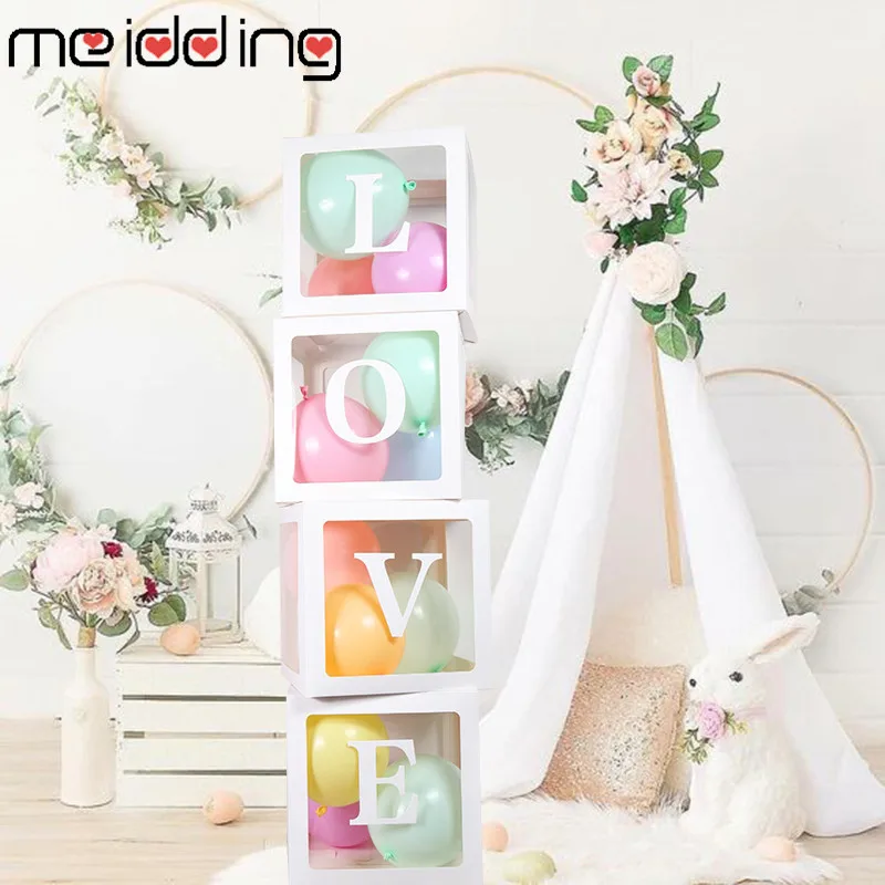MEIDDING, прозрачная коробка для воздушных шаров, держатель для блока, латексные шары, арки, гирлянды для душа для малышей, для мальчиков и девочек, вечерние гирлянды, поставки