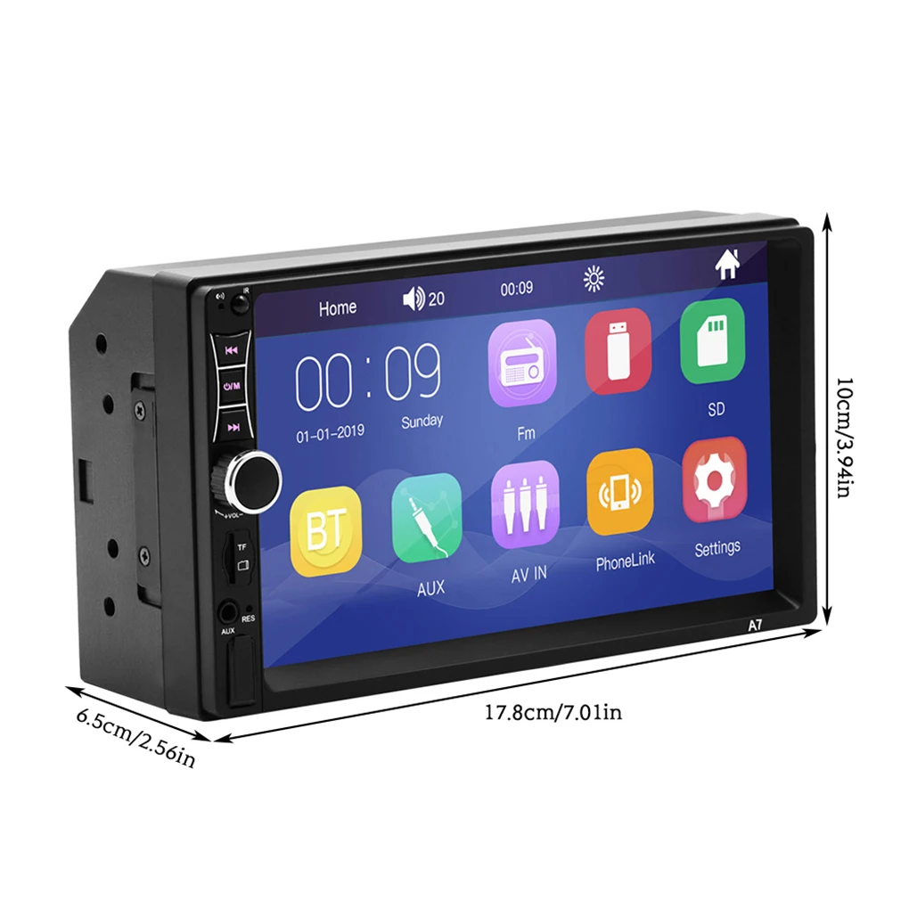 

Car Screen 7-inch AUX-in MP5 Player Bluetooth Playback RCA Audio Output Car Reversing Screen