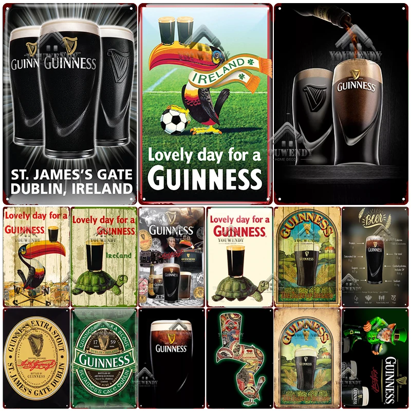 

Guinness Metal Signs Tin Sign Retro Plaque Metal Vintage Wall Decor for Bar Pub Club Man Cave Decorative Plate