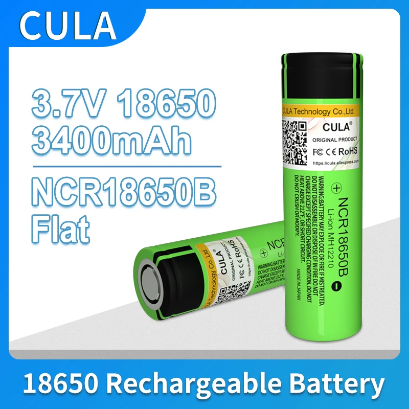 

CULA 18650 Мощность 12 В литиевая аккумуляторная батарея AAA AA Cell 100% новый оригинальный NCR18650B 3,7 В 3400 мАч для батарей для фонарей