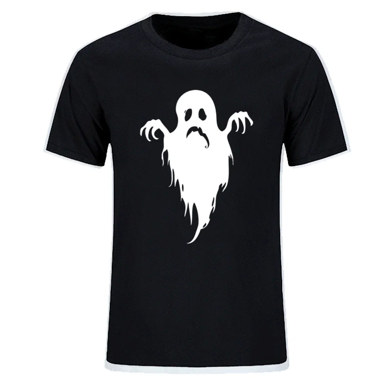 

New Halloween Happy Ghosts Funny Monsters Scream T Shirt Men Short Sleeve Printed O-neck Cotton Cartoon T-shirt Tops EU Size