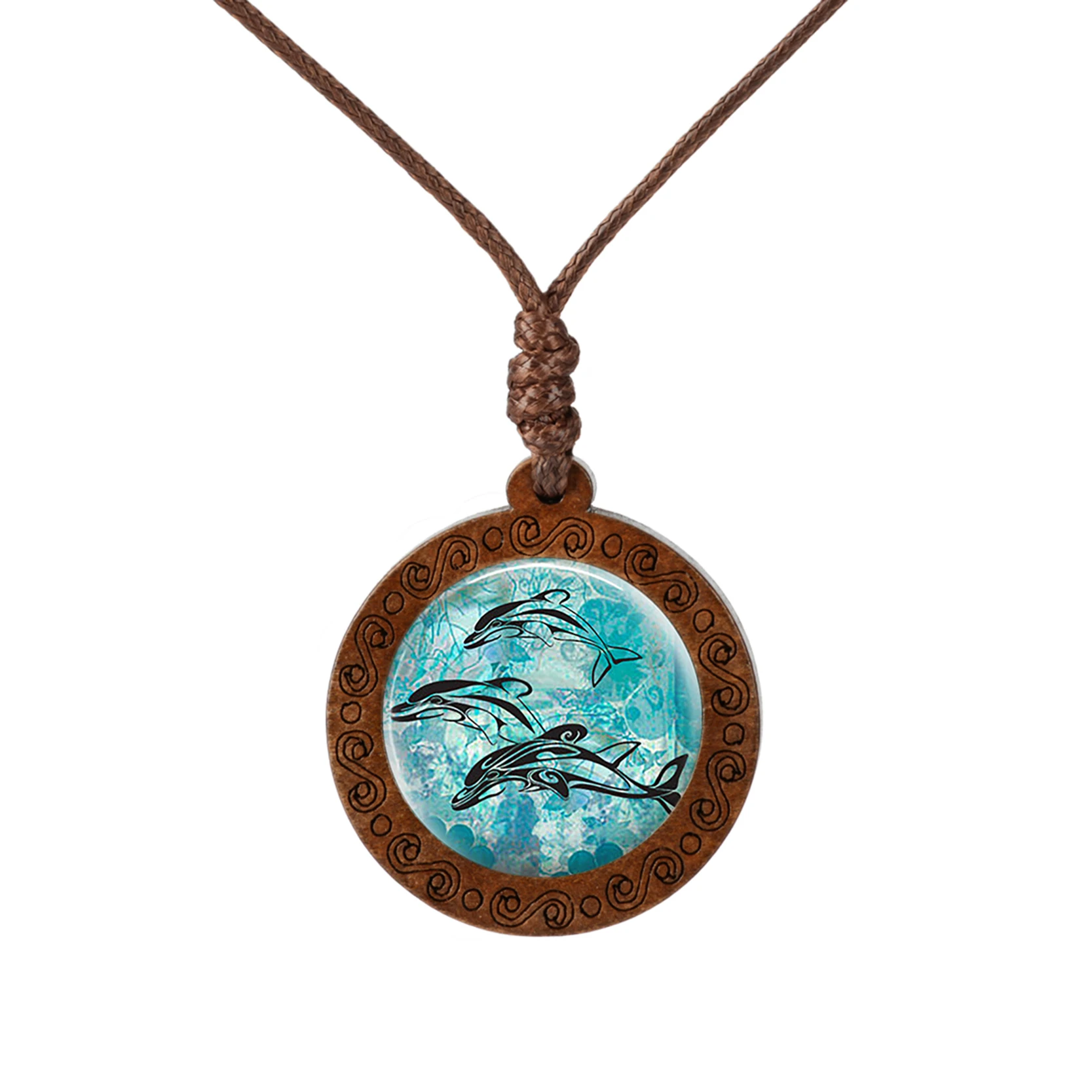 Новое деревянное ожерелье Дельфин черепаха Акула морская спасательная картина