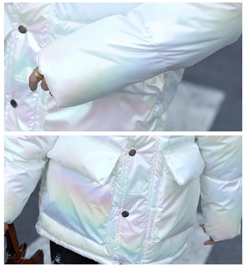 2021 New Winter Jacket Women's Parkas Down Cotton Jackets Glossy Female Hooded Cotton Padded Parka Waterproof Coat Plus Size