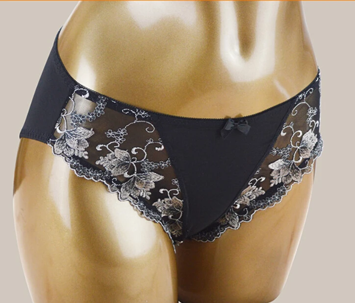 Сексуальное кружевное нижнее белье с цветочной вышивкой женские трусики высокой