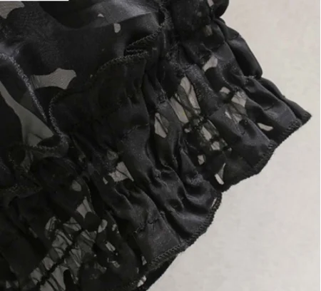 Женская милая блуза из органзы прозрачные рукава фонарики рукав рубашки женские