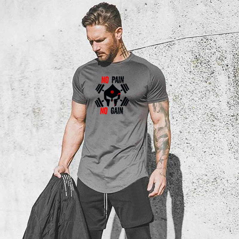Brand Mens Muscle T shirt Bodybuilding Fitness Men Tops Mesh Quick Dry Tight Tee Shirt Gym Short Sleeve Tshirt homme | Мужская одежда