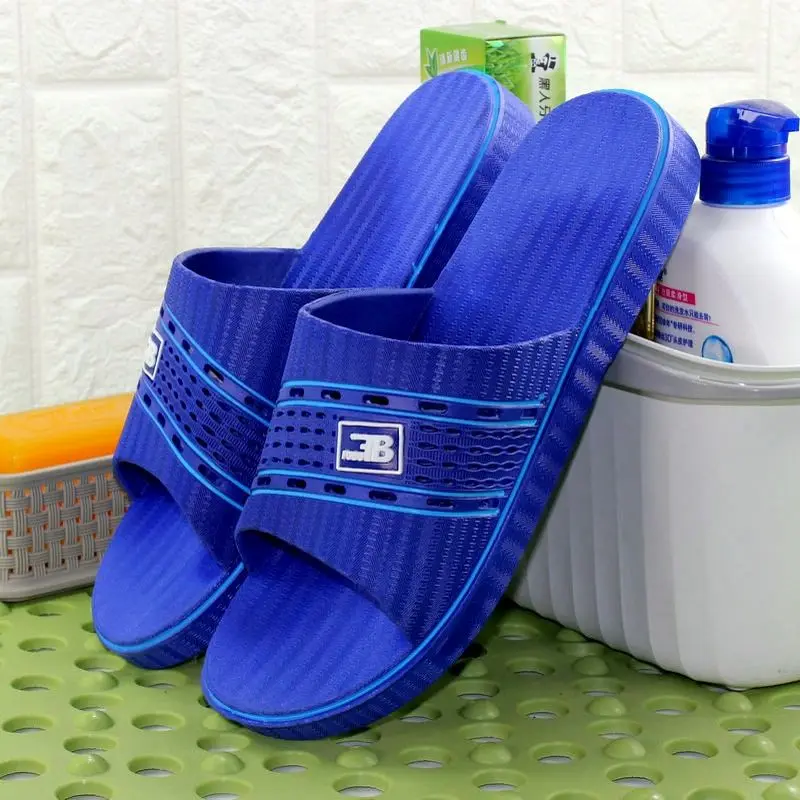

2021 Newest PVC Big Size 49 Boy Summer Shoes Indoor Bathroom Non-Slip Men Slippers Hollow Breathable Men's Mules