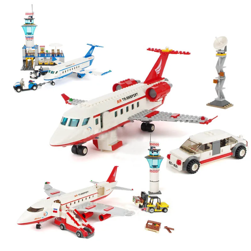 Городской самолет Строительные блоки Набор международный аэропорт пассажирский