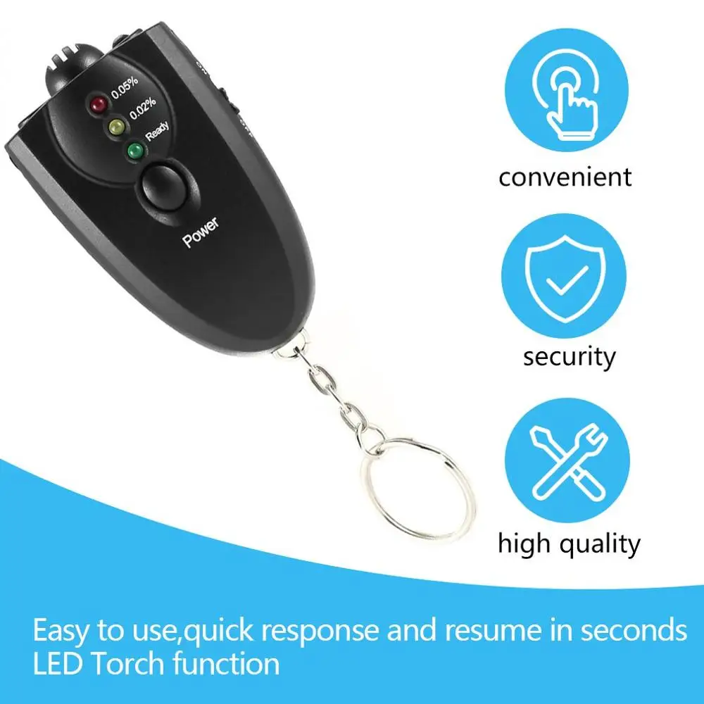 Светодиодный Алкотестер 2019 профессиональный портативный анализатор дыхания с