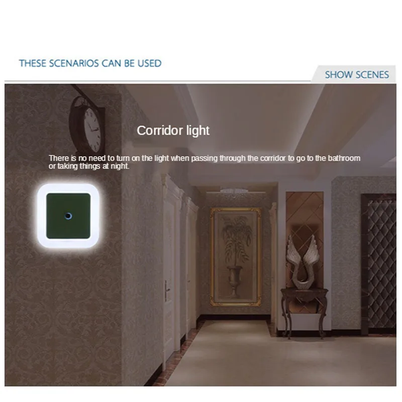 

Wireless Led Night Light Room Decor Induction Night Lamp Sensor Plug Wall Light Bedside Lamps For Children Living Room Bedroom