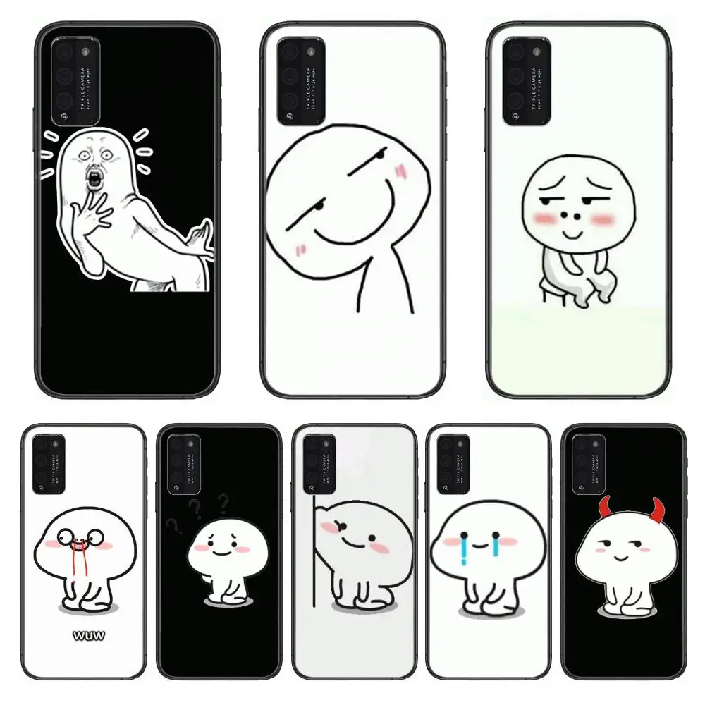 

Funny Emoticons style Clear Phone Case For Huawei Honor 10 20 30 9 X Pro Lite V 5G RU Black Etui Coque Hoesjes Comic Fashion