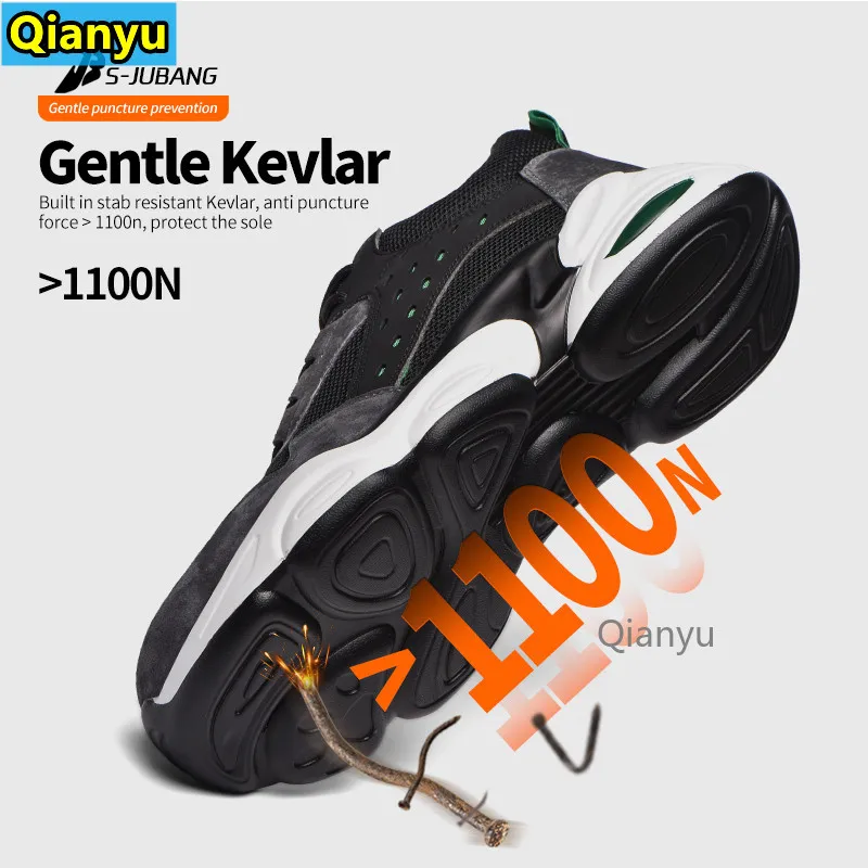 

2021 work shoes men's shoesnew light labor protection shoes Pu soft sole anti smashing safety shoes anti piercing