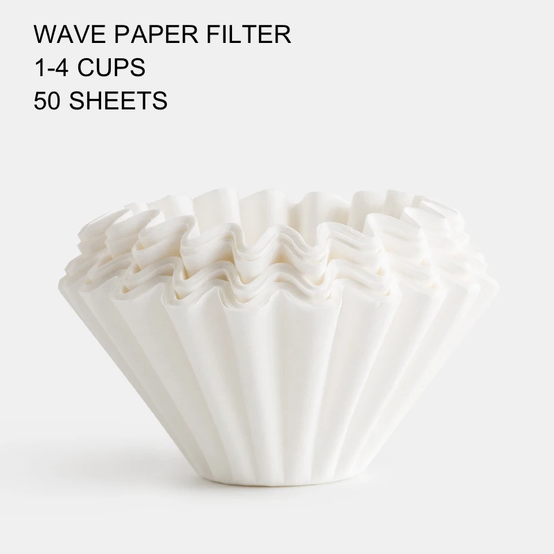 Волнистый фильтр из белой бумаги 50 листов одноразовая фотобумага для кофе 1 4