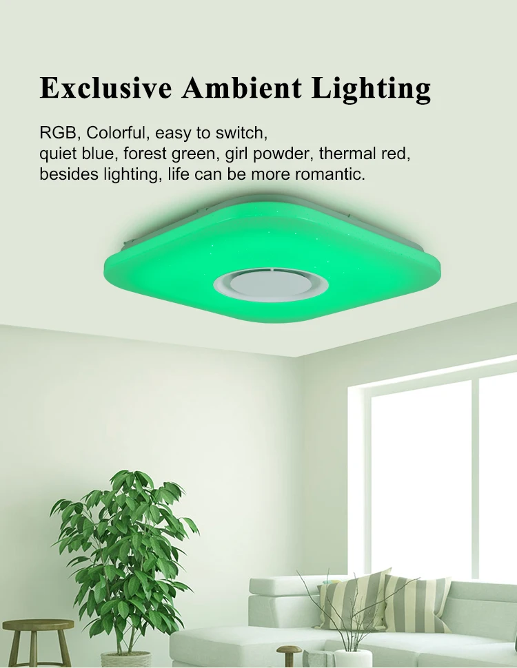 Современные светодиодные потолочные лампы Домашний Светильник ing GE-36W 52 Вт RGB приложение Bluetooth музыкальный светильник для спальни лампы для гостиной умный потолочный светильник