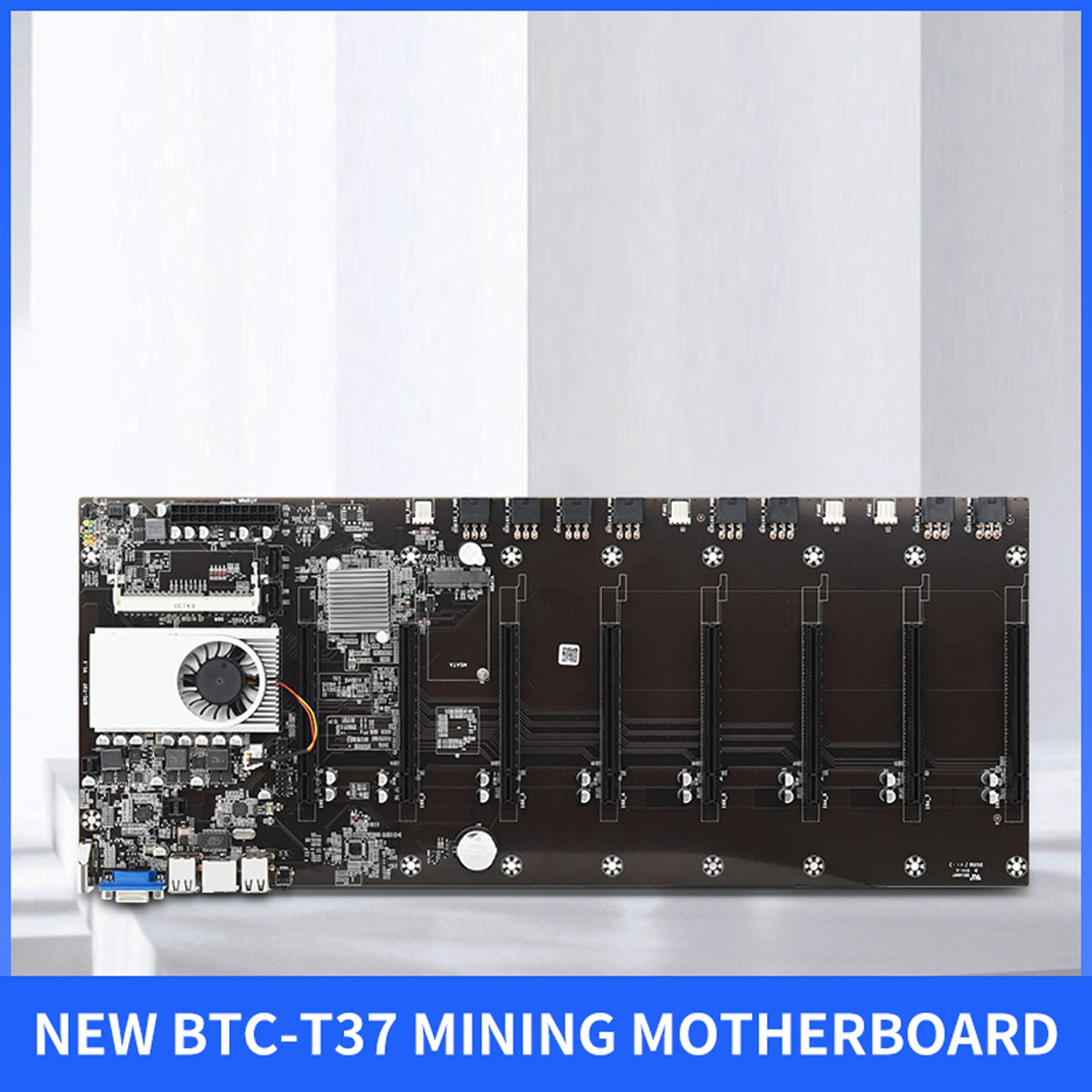 For BTC-T37 Mining Machine Motherboard VGA CPU Group With 8 Discrete Graphics Card Slots Gigabit Ethernet Support | Электроника