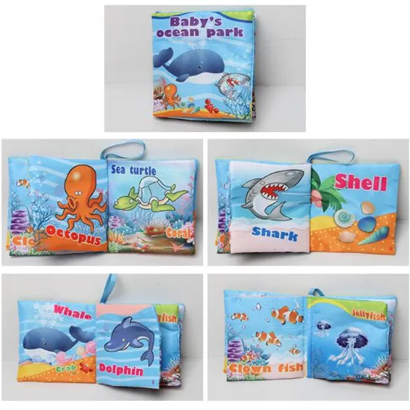 BS0202 Ocean Детские игрушки, детские книги для раннего развития, тканевые книги для детей, Обучающие Развивающие книги, хвосты животных, динозавры SZ04 - Цвет: BS0202 Ocean