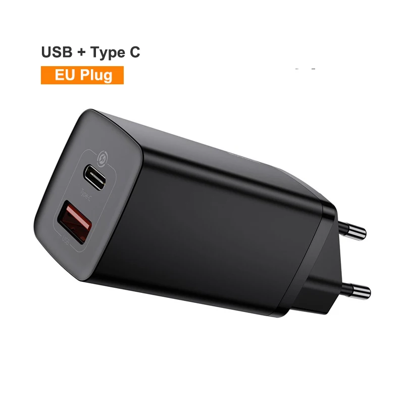 

65W GaN Charger PD USB C Charger Quick Charge 4.0 3.0 Dual USB Port Phone Charger ForiP ForXiaomi ForSamsung Laptop