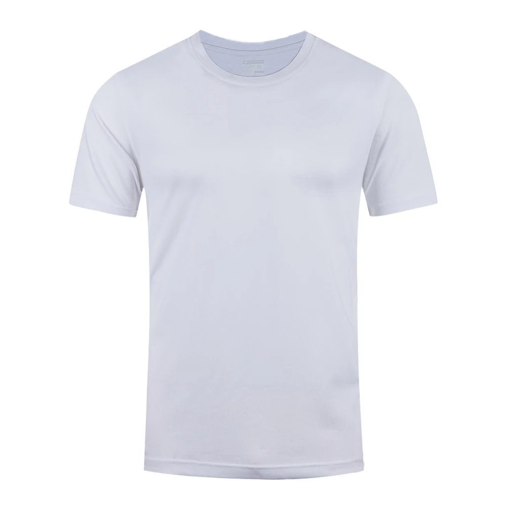 SANHENG Brand New Blank Solid Color T-Shirt Mens Custom White 100% Cotton T-Shirts Summer Sports Tee Tops