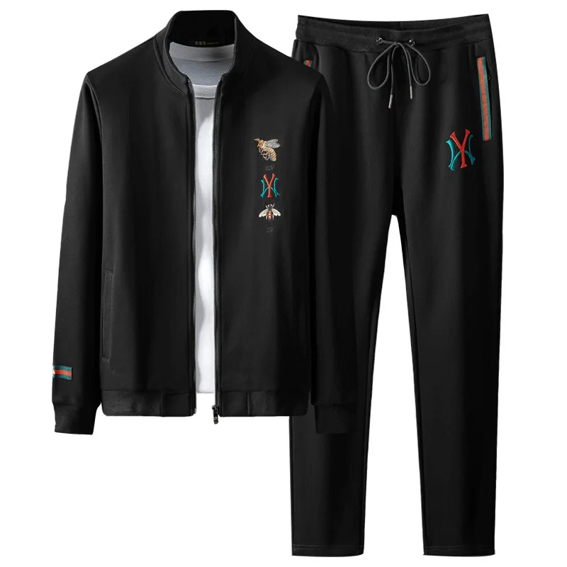 

Spring and autumn men's hooded sweater suit for leisure and sports