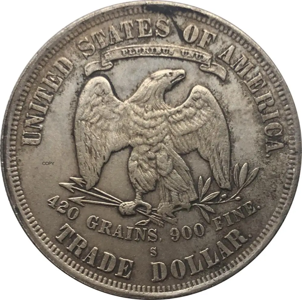 Соединенные Штаты Америки 1874 S 1 торговля один доллар США Бог мы доверяем с