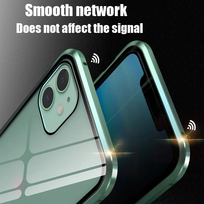 360 Magnetic Adsorption Glass Anti Peep Privacy Case For iphone 11 Pro Max iPhone X XR XS 6 6S 7 8 Plus Protective Cases | Мобильные