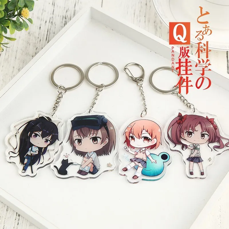 Аниме Toaru Kagaku no Railgun брелок Misaka Mikoto персонаж подвески акриловая коллекция ключей