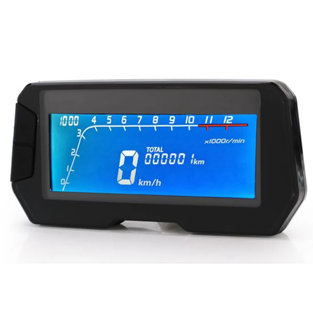 

1-6 Gear Motorcycle Universal Speedometer Tachometer 199KM/H 12000RPM Trip Odometer 12H Clock for 2 4 Cylinders Engine 12V