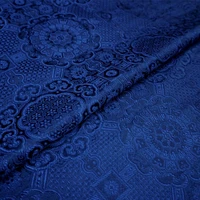 classical blue brocade damask jacquard fabric apparel upholstery cushion curtain diy clothing patchwork material by meter