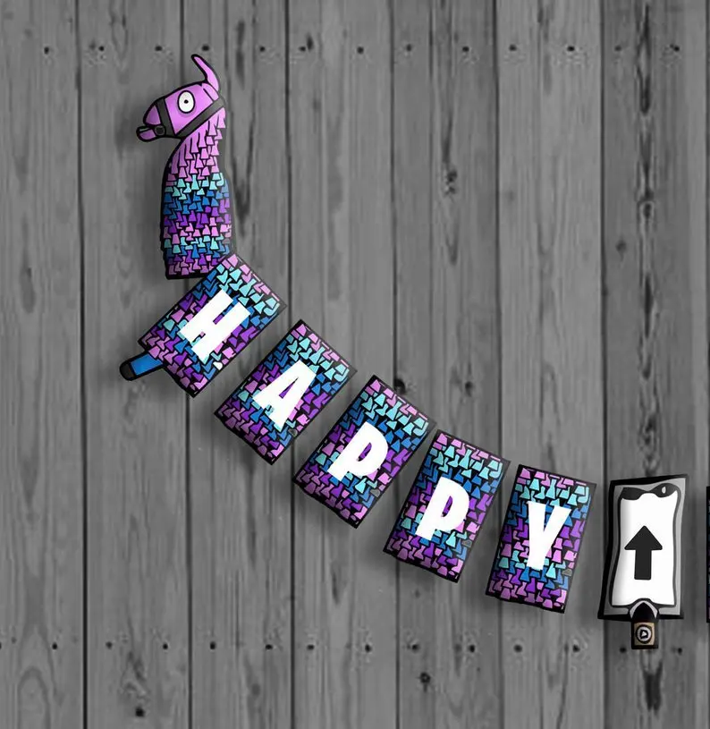 Украшение для вечевечерние в виде альпаки фиолетовый Фотофон баннер вечеринки