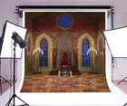 Фон дворец для фотосъемки в винтажном средневековом стиле с изображением старой королевской Тронной камеры в замке