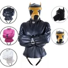 Мягкий капюшон маска и искусственная кожа Straitjacket БДСМ бондаж секс-игрушки Косплей Набор Фетиш капот домашнее животное ролевые игры сексуальный костюм для пар