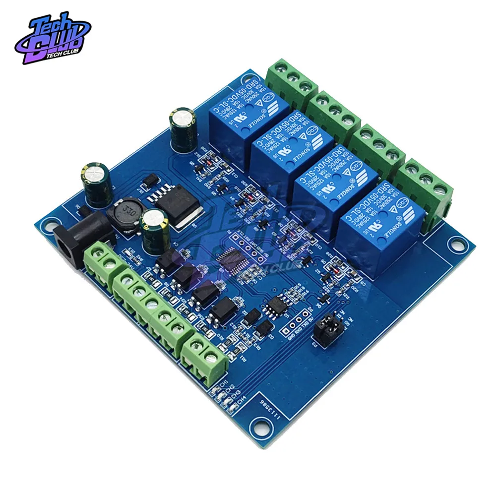 Modbus Rtu7 24V четырехсторонний релейный модуль переключателя ввода и вывода 8bit MCU