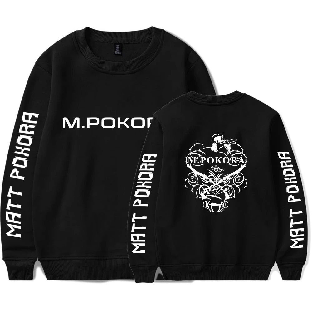

М. Спортивный костюм Pokora с круглым вырезом для мужчин и женщин, свитшот с длинным рукавом, уличная одежда в стиле хип-хоп, матовая одежда для ...