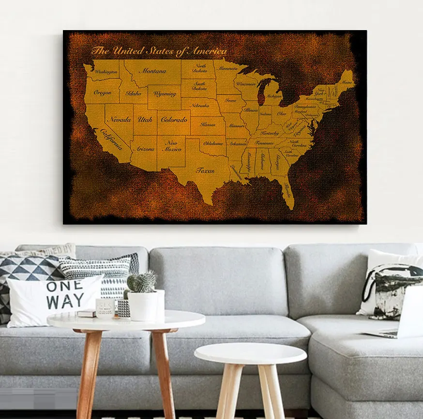

Canvas Painting Decor Painting Oil Painting Wall Picture Poster Modern Wall Art Picture World Map in Living Room
