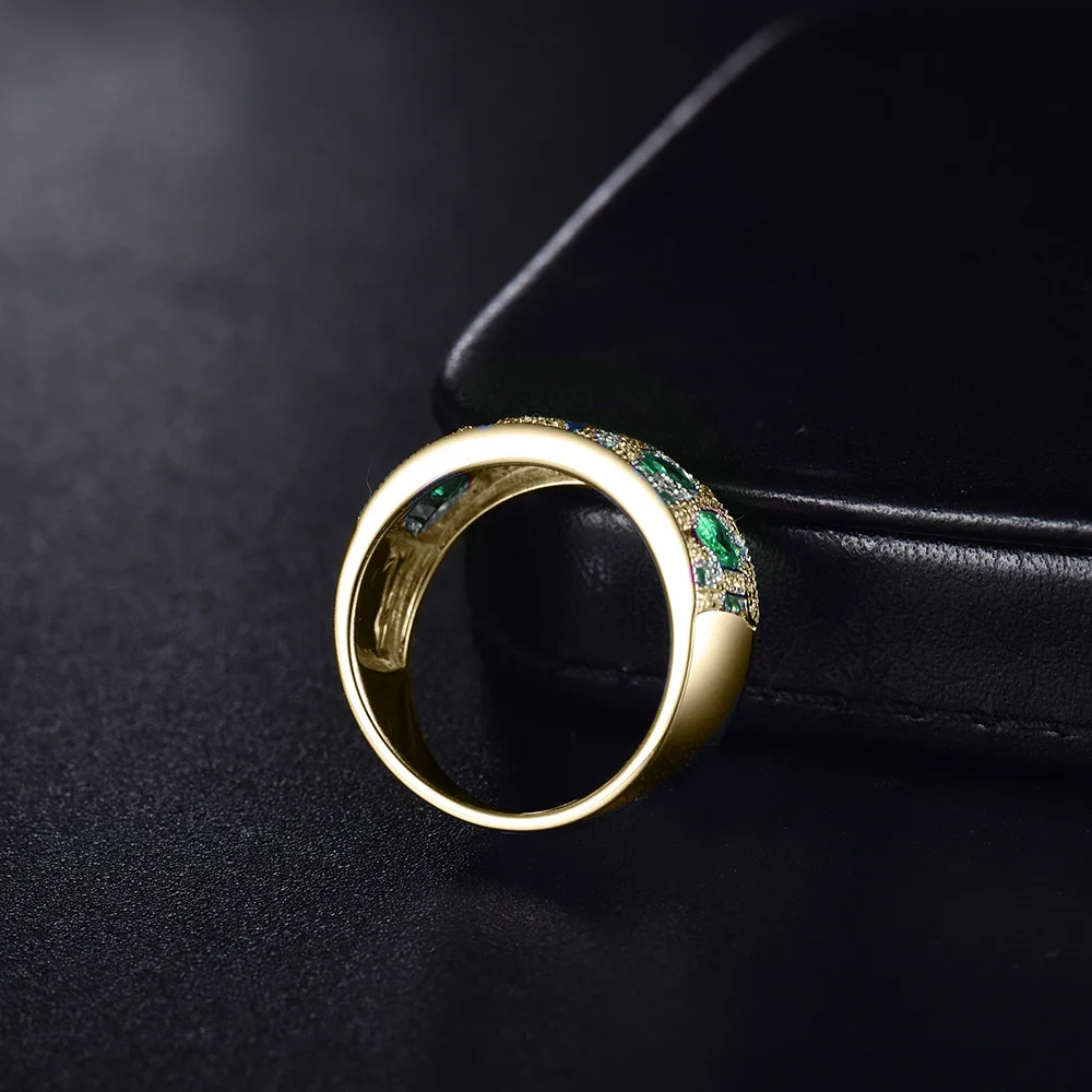 Кольца для женщин 18 К желтое золото натуральный 1.5Ct изумрудные рубиновые сапфировые настоящие бриллианты вечерние кольцо на головщину полосы подарок ювелирные изделия