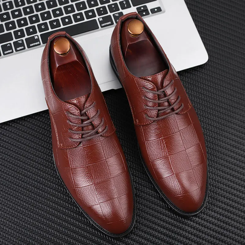

Business Dress Men Shoes 2020 Classic Leather Men Suits Shoes Fashion Lace up Dress Shoes Men Leather Oxfords Shoes