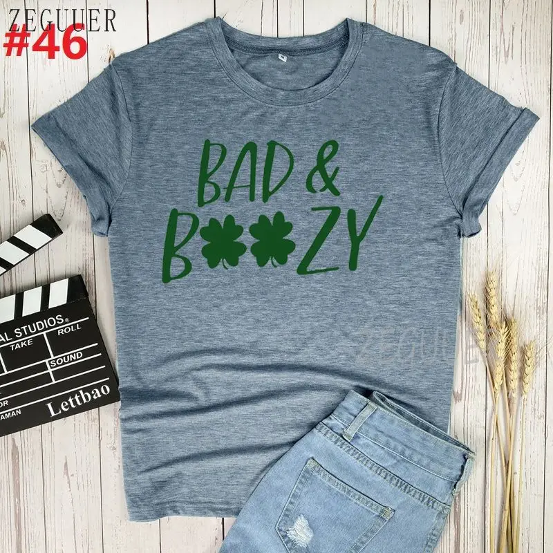 

Bad and Boozy Kawaii Cute Letter Printed T Shirt Women Summer Clothes Tops Holiday Street Style Woman Tshirts Gift for Girls