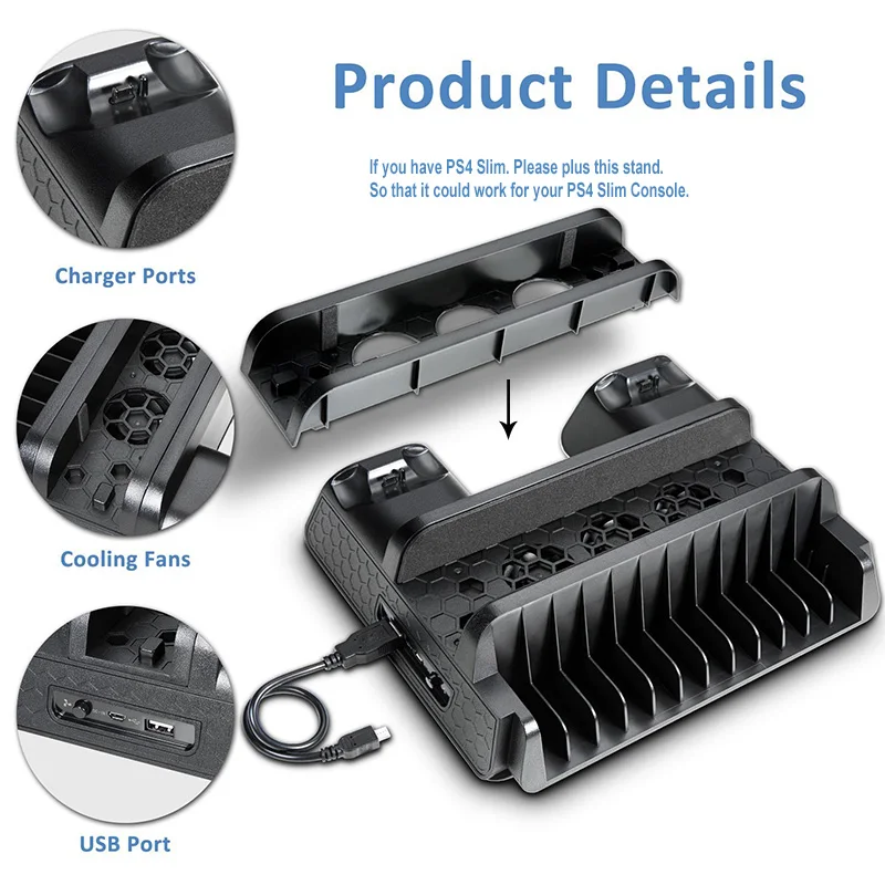 Аксессуары для PS4 Dualshock4 зарядное устройство джойстика вертикальная подставка