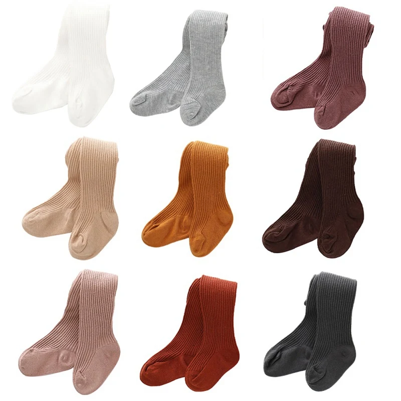 От 0 до 6 лет хлопковые чулки для малышей теплые однотонные колготки ярких цветов