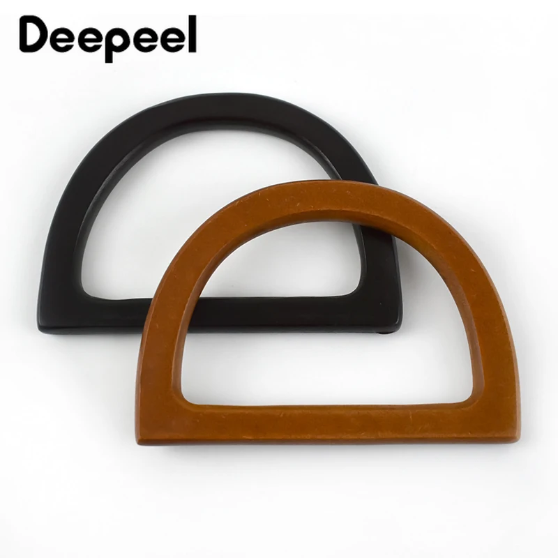 

Deepeel 2/4pcs 12X8cm Solid Wood D Shape Bags Handle Retro Wooden Purse Frame Hanger DIY Sewing Brackets Handbag Accessories