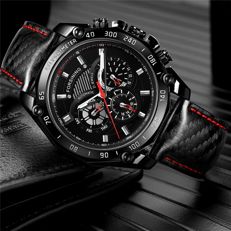 FORSINING автоматические механические мужские наручные часы военные спортивные