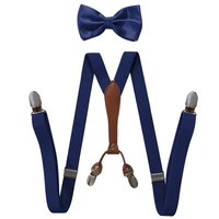 richkeda store new 2021 fashion adjustable elastic x shape children braces kids suspenders set bow tie for wedding