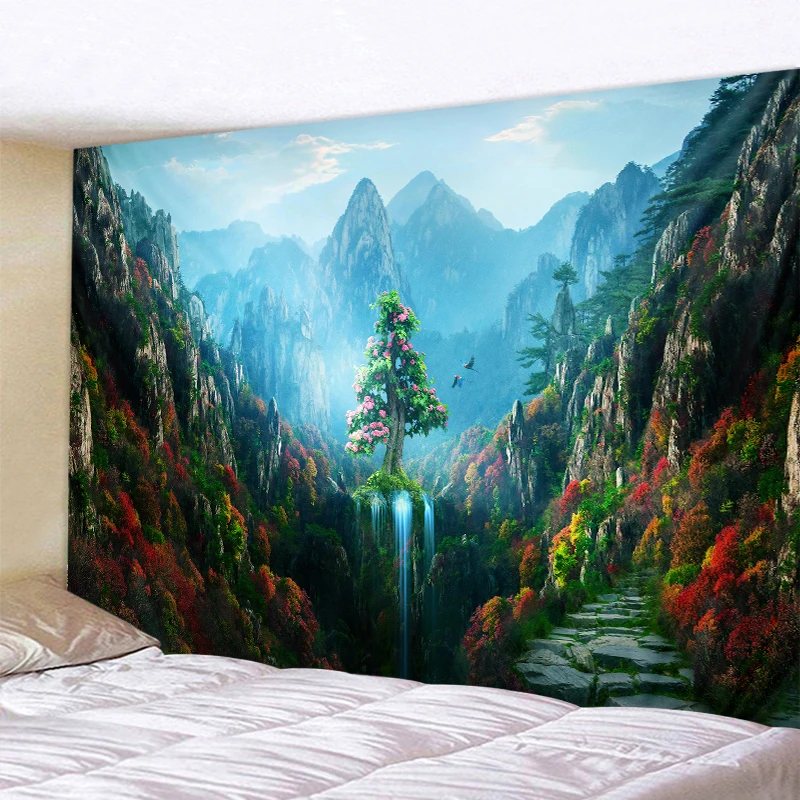 Натуральный лес декорации домашнее украшение гобелен богемный Декор Иллюзия со