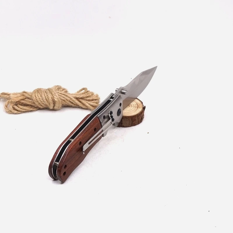 

8.07'' Folding Pocket Knife Survival Tactical Knife Wood Handle Outdoor Hiking Camping Hunting Knives for Self-defense EDC Tool
